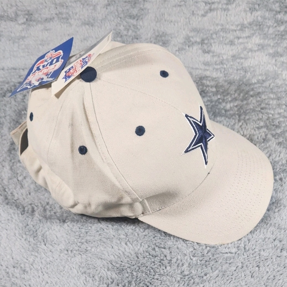 Vintage 1990's Dallas Cowboys Hat/Cap Adjustable Light Gray NFL Game Day NWT
